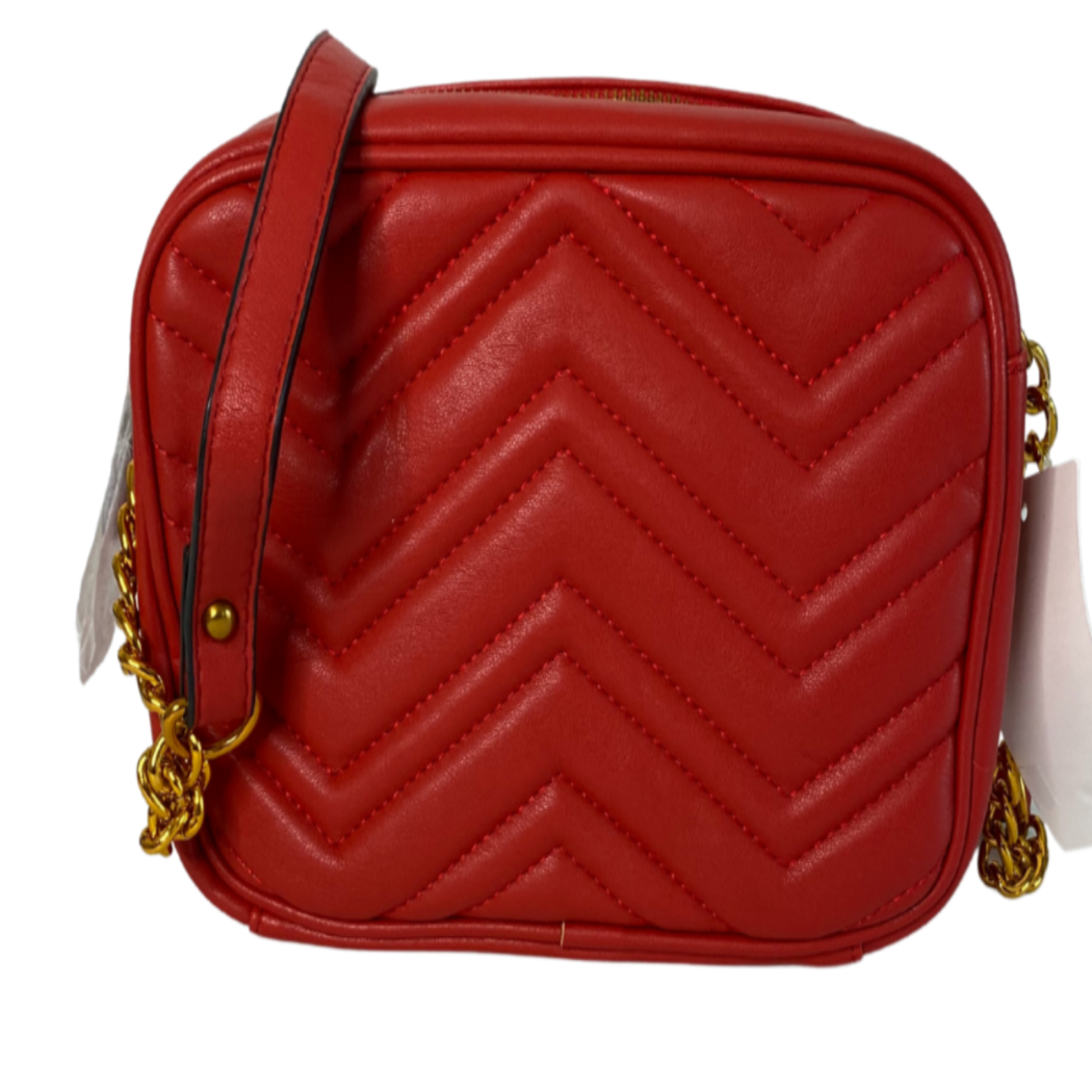 Women Quilted Leather Square Crossbody Bag