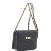 Black Crossbody with Gold Tone Hardware and Chain Link Shoulder Strap